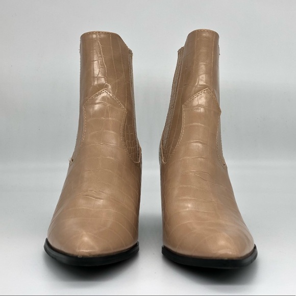 Catherine Malandrino ZOLIAN Ankle Boot Crocodile Embossed Leather Upper in Nude - Picture 7 of 8